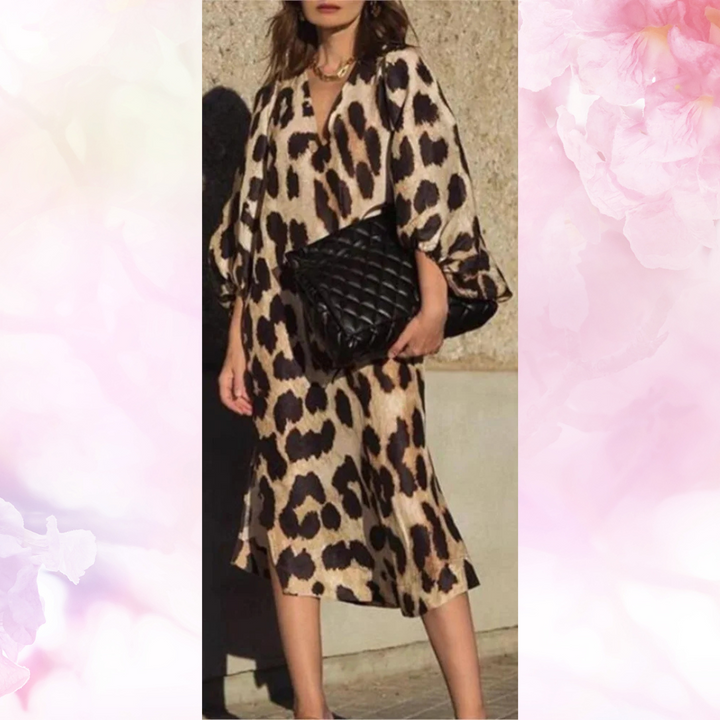 Rosé™ | Luxe Leopard Print Midi Dress