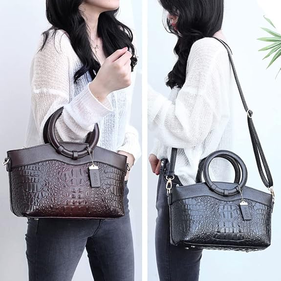 Vintage Luxury Crocodile Leather Handbag