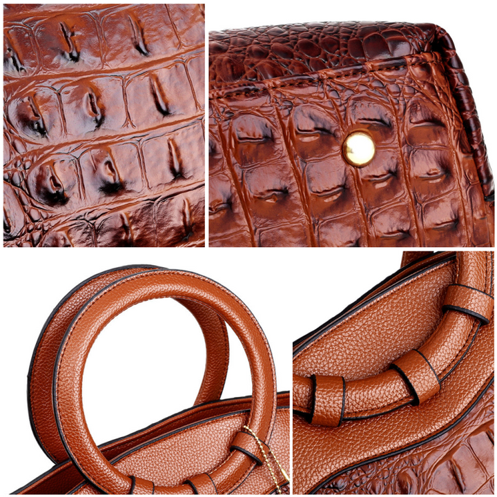 Vintage Luxury Crocodile Leather Handbag