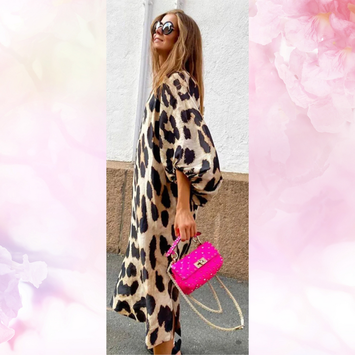 Rosé™ | Luxe Leopard Print Midi Dress