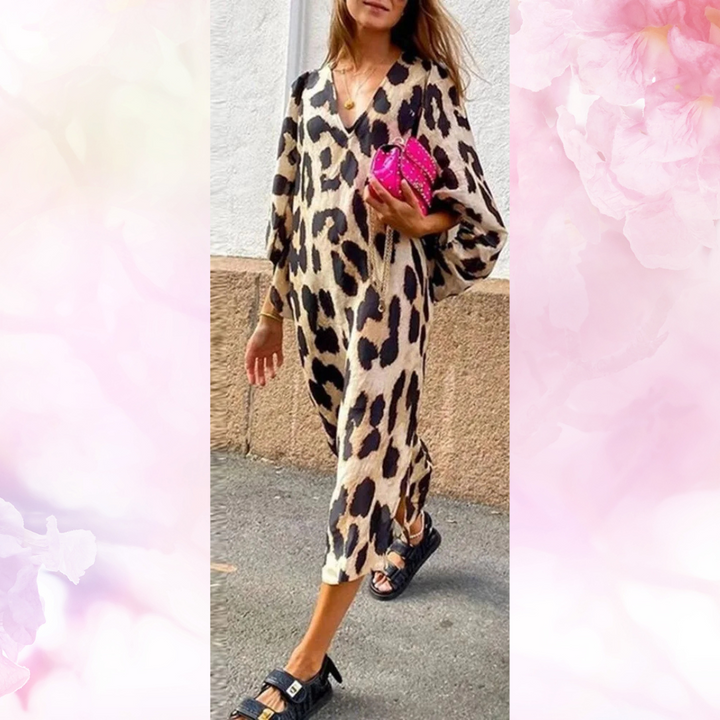 Rosé™ | Luxe Leopard Print Midi Dress