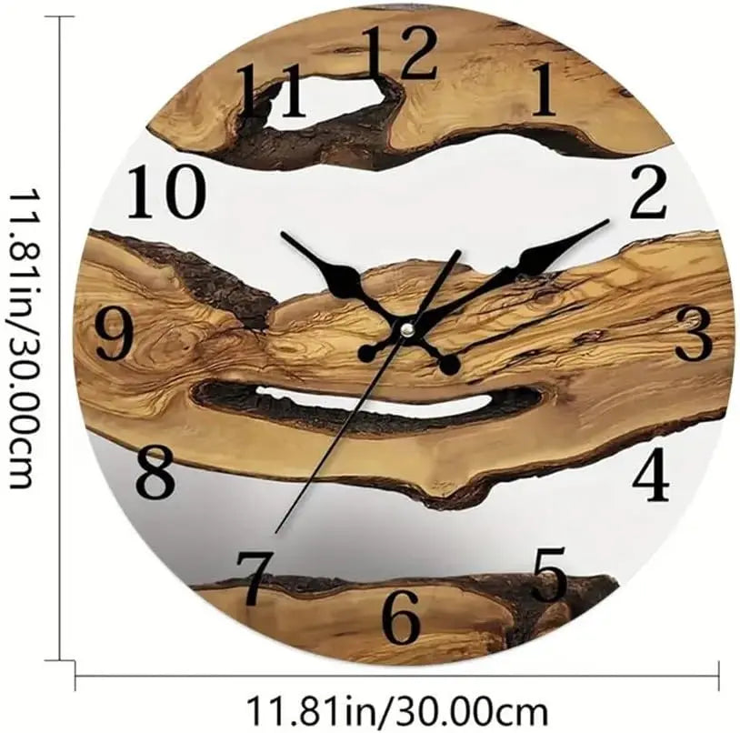 Rustic Wood Grain Wall Clock