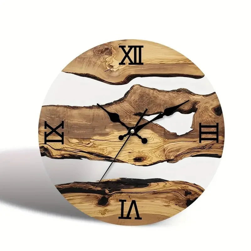 Rustic Wood Grain Wall Clock