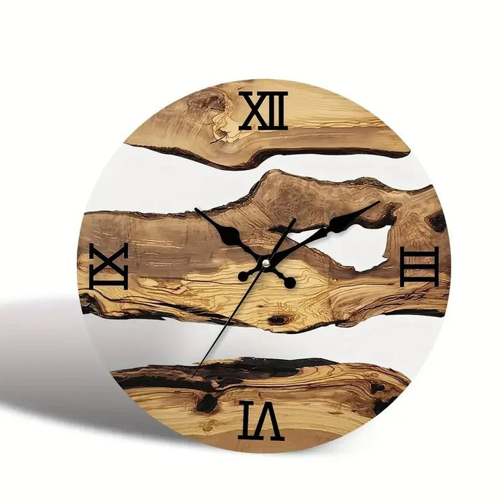 Rustic Wood Grain Wall Clock